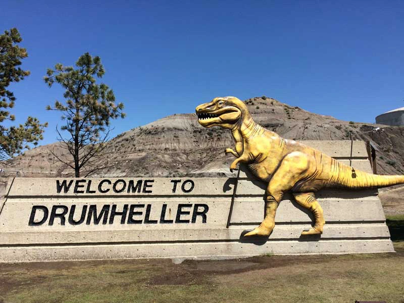 Ortseingangsschild Drumheller Kanada