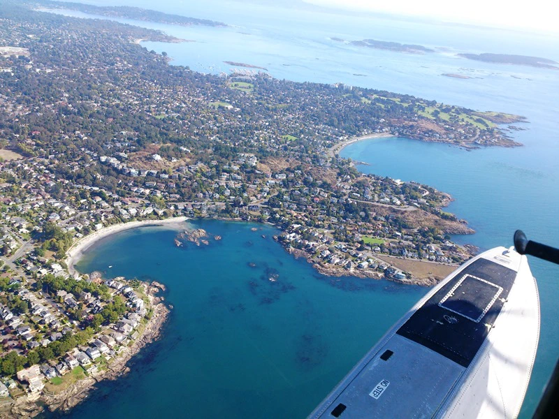 Panorama aus dem Wasserflugzeug in Viktoria