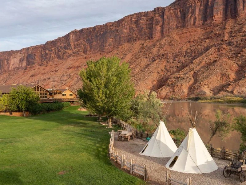 Zelt bei Lodge, Moab Colorado River