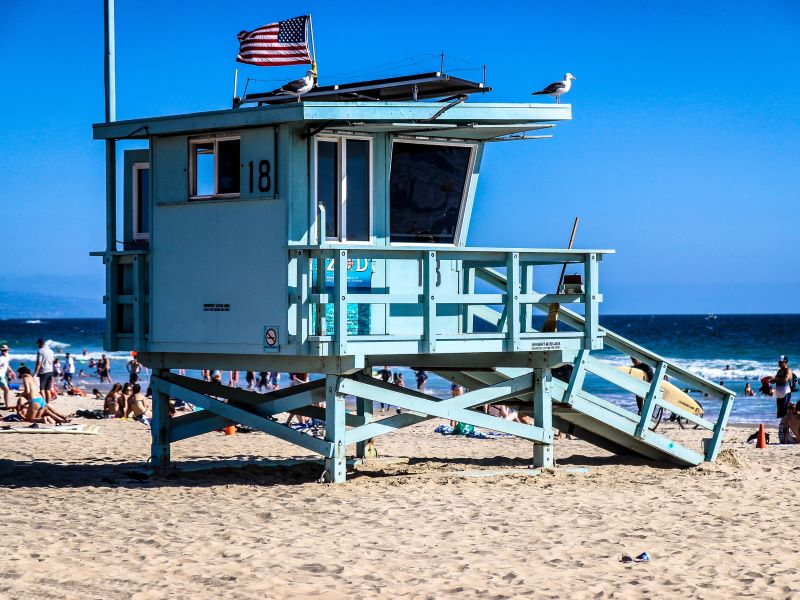Rettungsschwimmerhäuschen am Santa Monica Beach