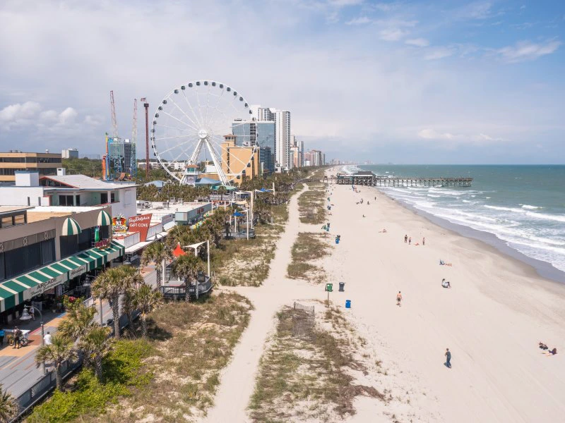 Promenade und Strand in Myrtle Beach