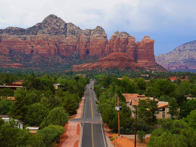 Blick auf rote Felsformationen in Sedona