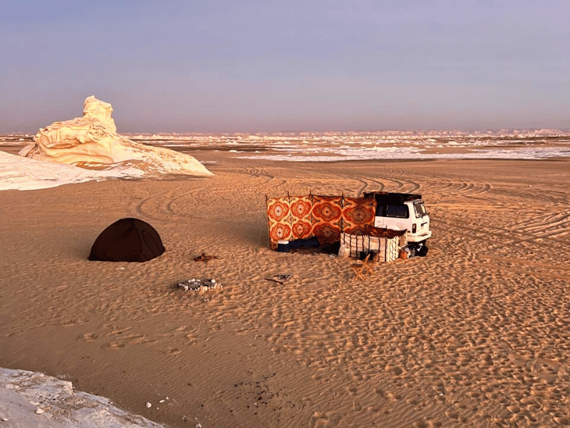 Camp in der Weißen Wüste in Ägypten