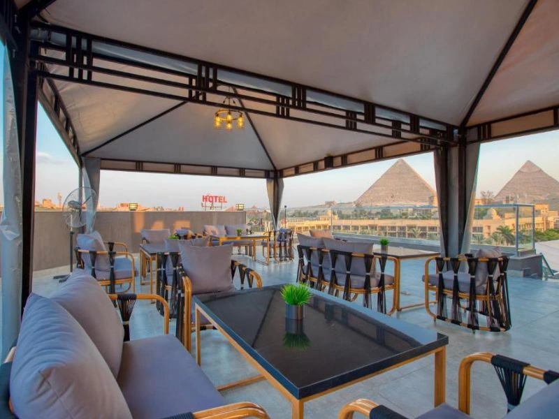 Aussicht aus dem Budget-Hotel in Gizeh, Ägypten