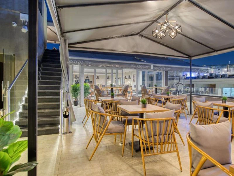 Restaurant des Budgethotels in Gizeh, Ägypten