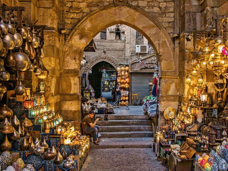 Bunte Gasse in Kairo Ägypten