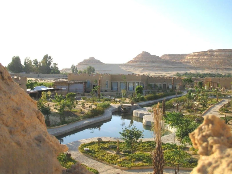Außenansicht des Komforthotels in Siwa, Ägypten