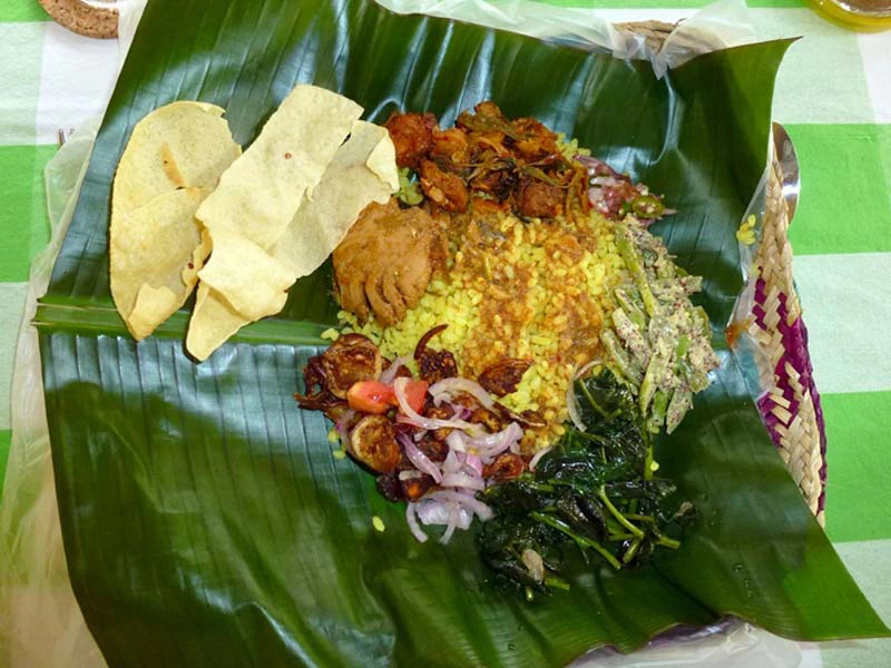 Typisches Essen in Sri Lanka