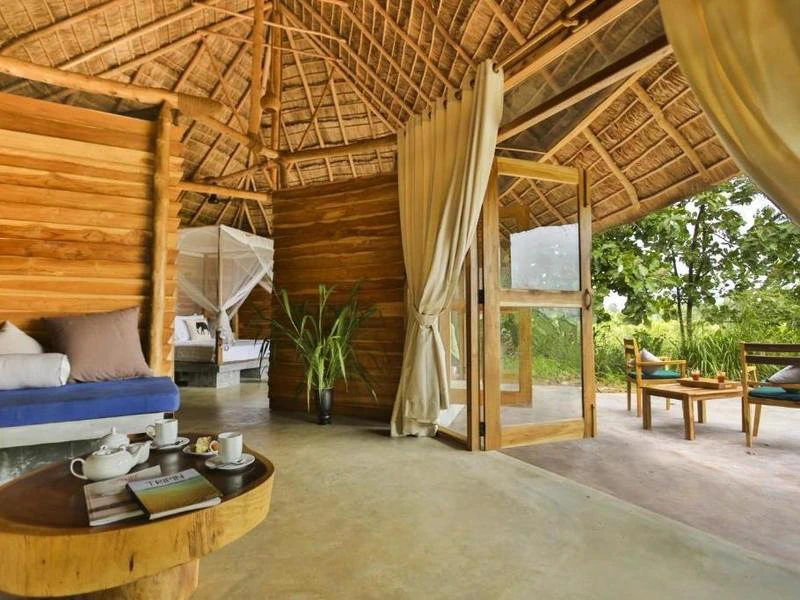 Holzhaus in Gal Oya in Sri Lanka