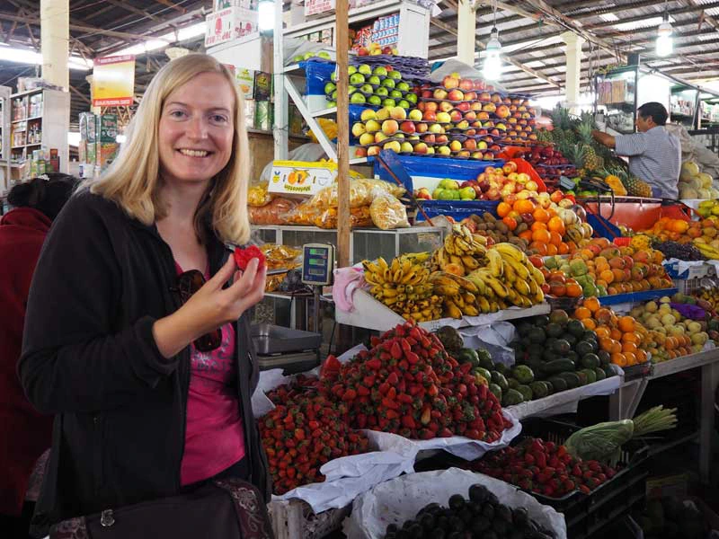 Markt mit Obst in Cusco in Peru