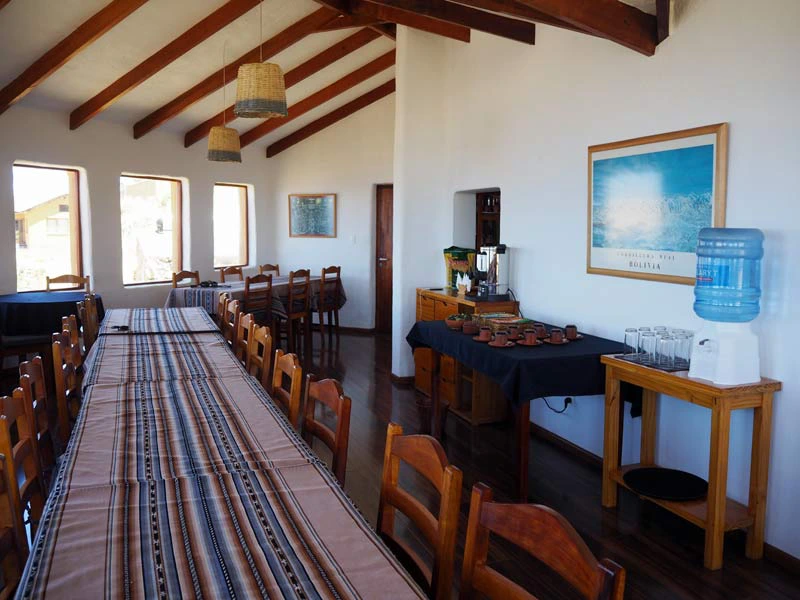 Restaurant der Ökolodge auf der Isla del Sol in Bolivien