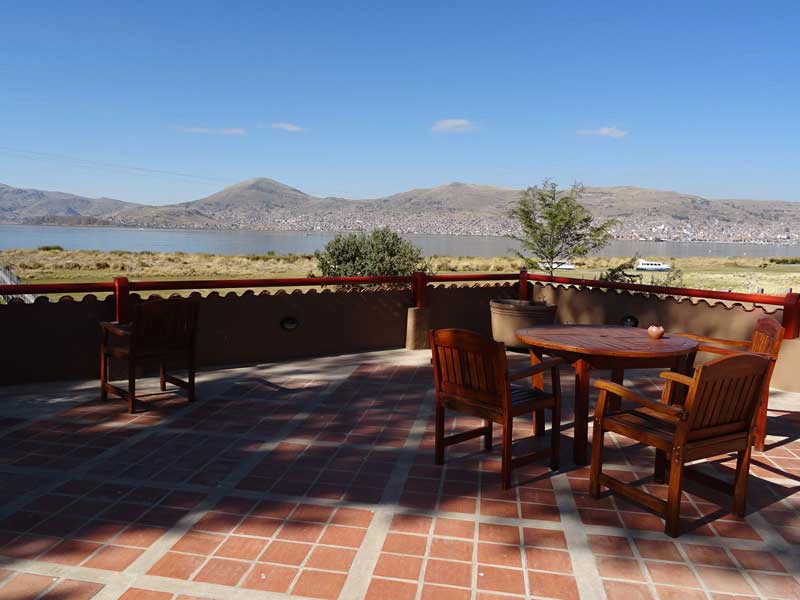 Terrasse in Hotel in Puno in Peru