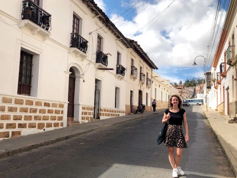 Strasse in Sucre in Bolivien