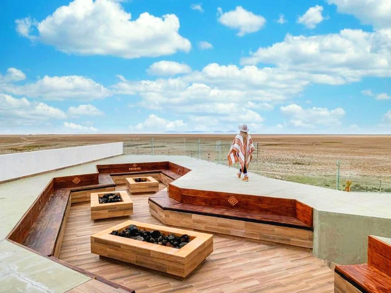 Aussicht im Salzhotel in Uyuni in Bolivien