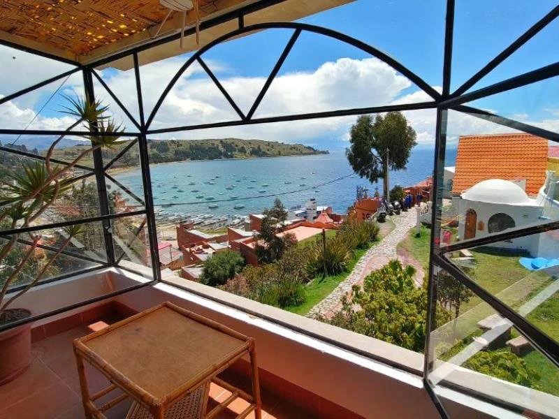 Aussicht im Hotel in Copacabana in Bolivien