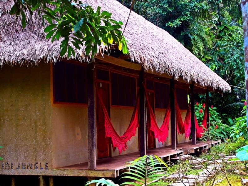 Cabana in der Lodge in Maldidi in Bolivien