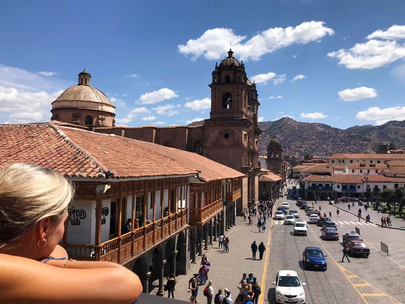 Blick auf die Kathedrale von Cusco in Peru