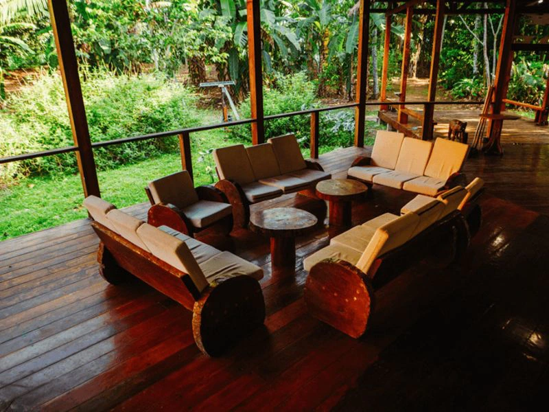 Rezeption des Lodges in Puerto Maldonado, Peru