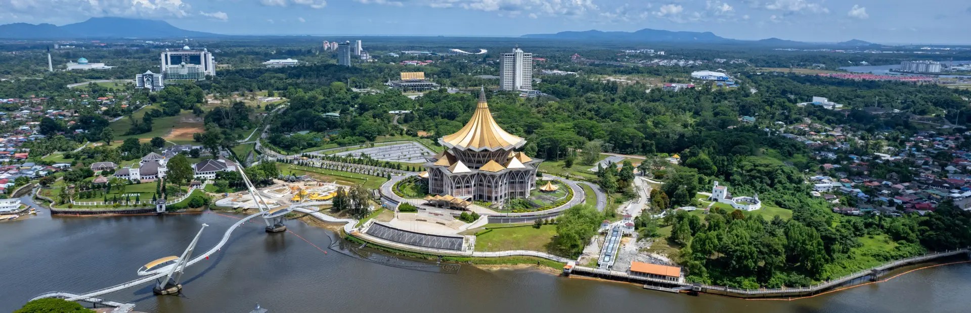 Luftaufnahme der Stadt Kuching