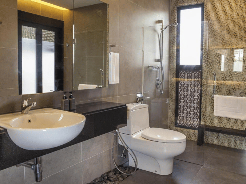 Badezimm im Hotel in Kuching, Borneo