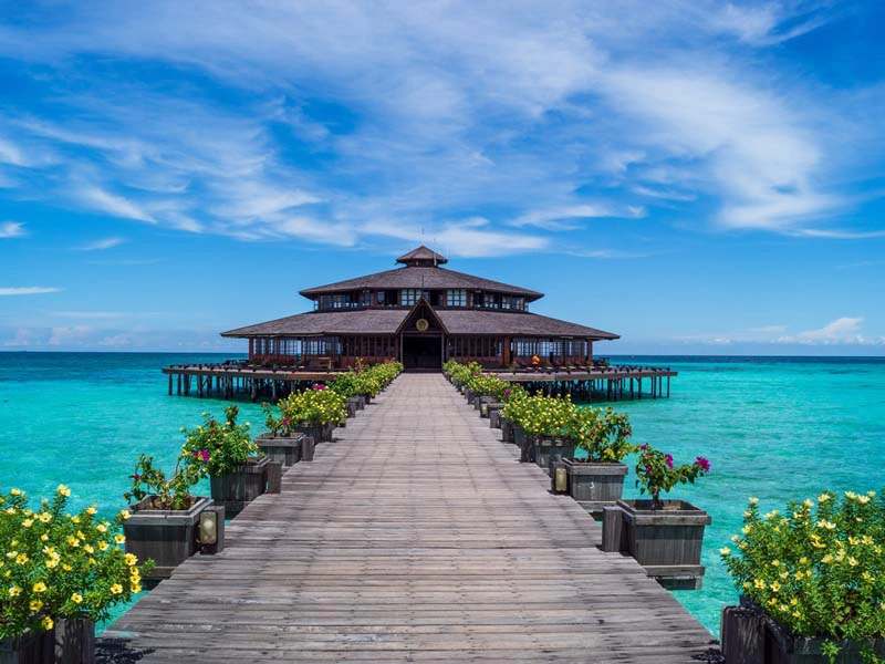 Haus am Meer in Lankayan, Borneo