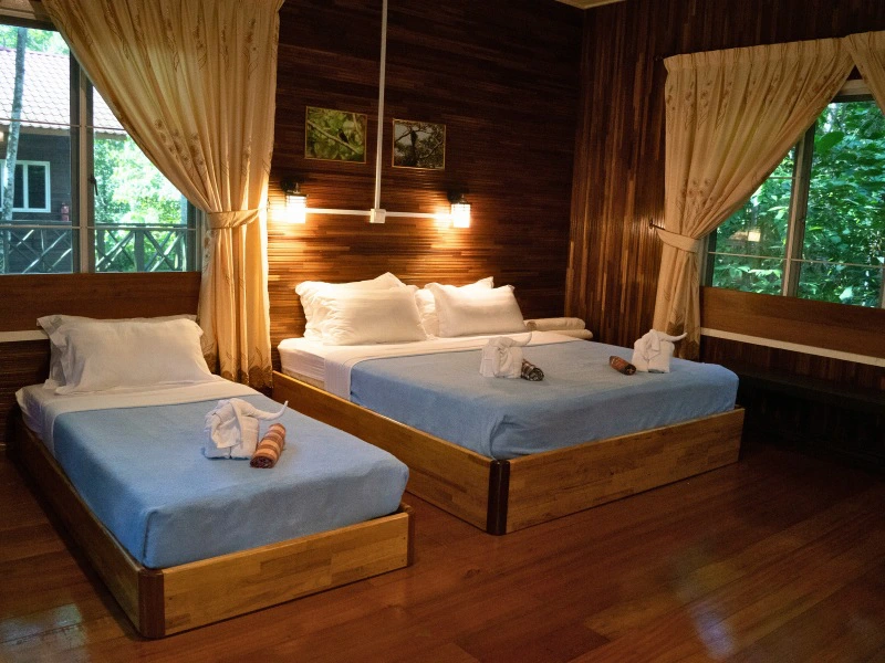 Zimmer in der Lodge in Kinabatangan, Borneo
