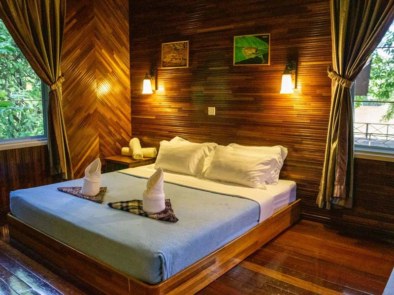 Zimmer in der Lodge in Kinabatangan, Borneo