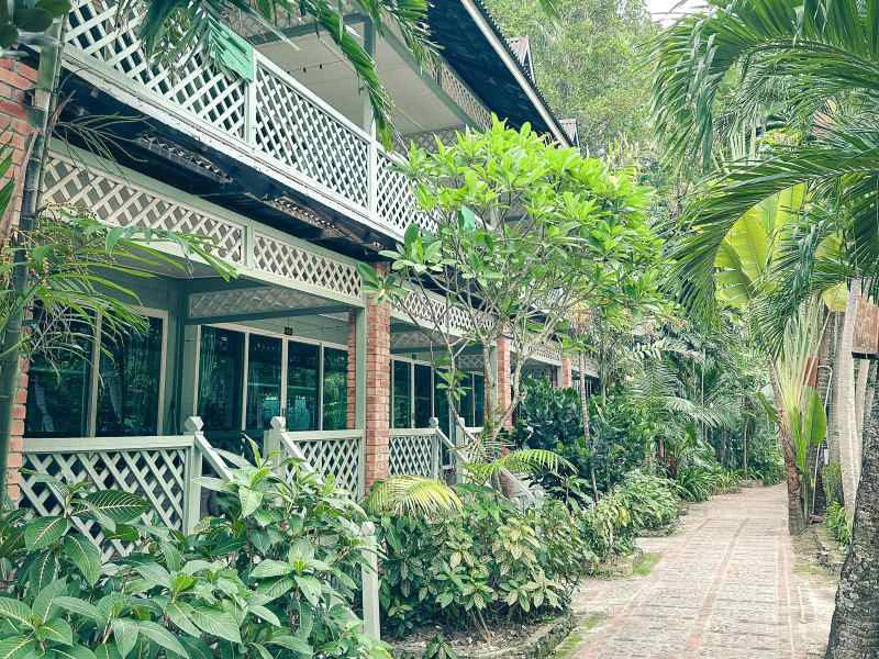 Außenansicht von der Unterkunft auf Rawa Island, Malaysia