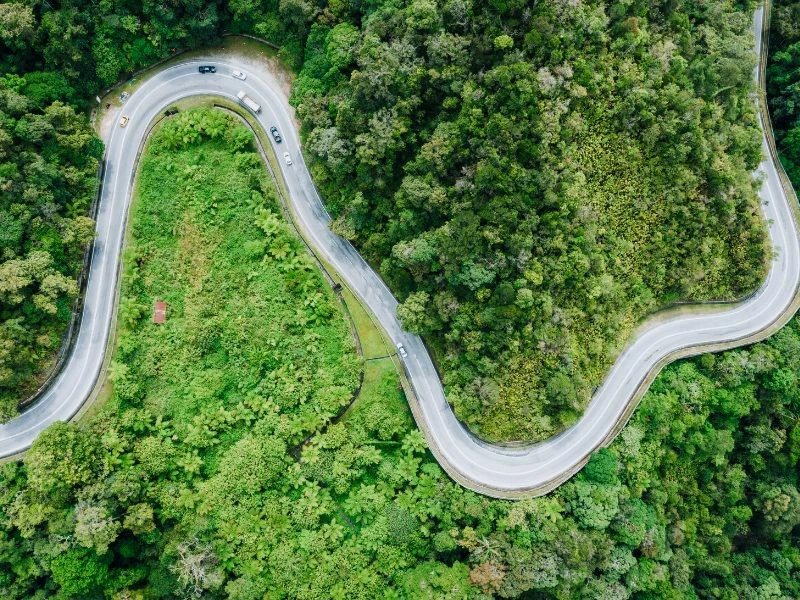 Straße von oben in Malaysia