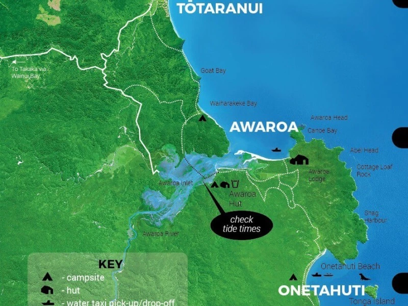 Karte vom Abel Tasman Nationalpark