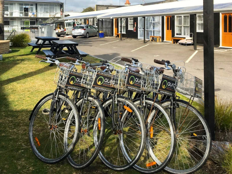 Leih-Fahrräder vor der Unterkunft in Rotorua, Neuseeland