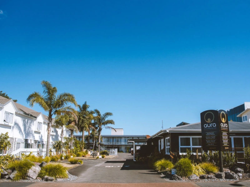 Außenansicht der Unterkunft in Rotorua, Neuseeland