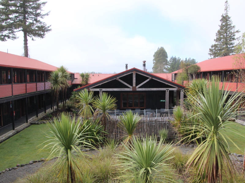 Außenansicht der Unterkunft im Tongariro Nationalpark