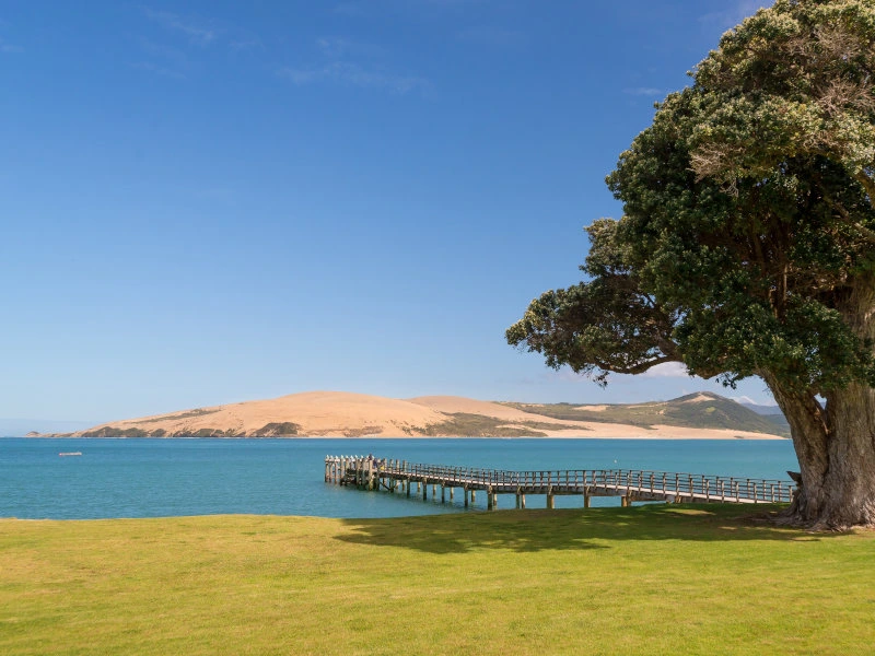 Aussicht auf die Sanddünen in Omapere