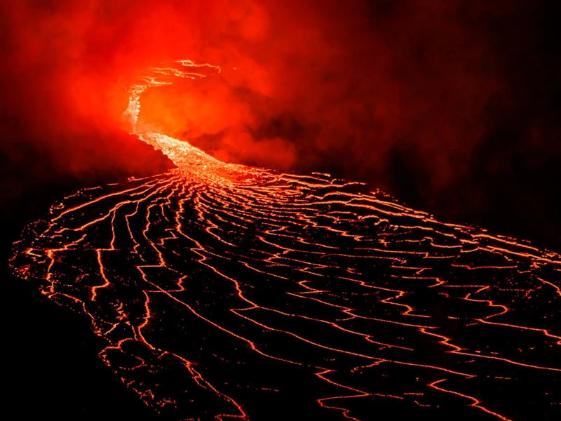 Lawastrom aus Vulkan