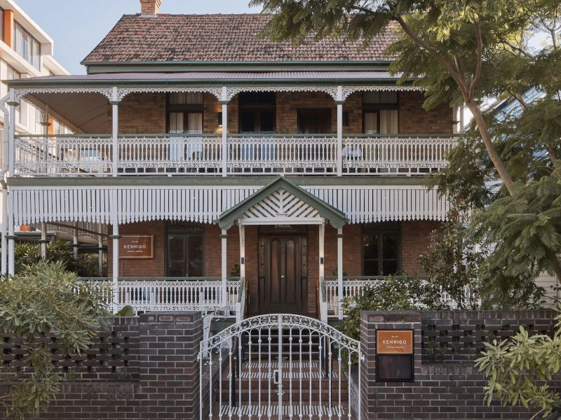 Fassade eines Hotels in Brisbane, Australien