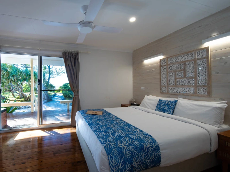 Schlafzimmer mit toller Aussicht auf Lady Elliot Island in Australien