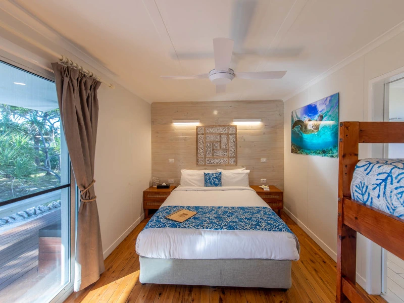 Schlafzimmer mit Betten in der Unterkunft auf Lady Elliot Island in Australien