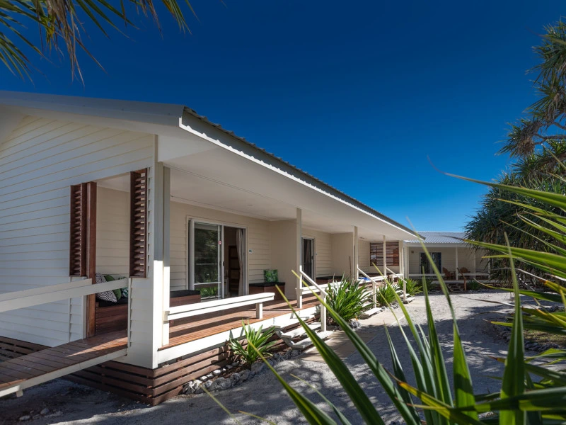 Außenansicht der Unterkunft auf Lady Elliot Island in Australien