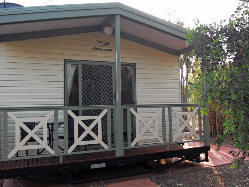Außenansicht des Chalets in Katherine, Australien.