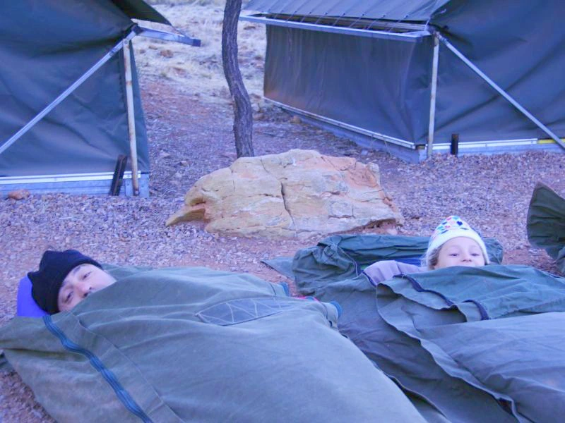 Übernachten in einem Swag