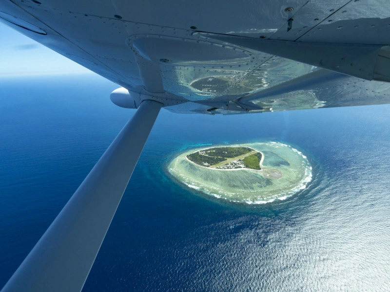 Aufnahme von Lady Elliot Island aus dem Flugzeug, Australien