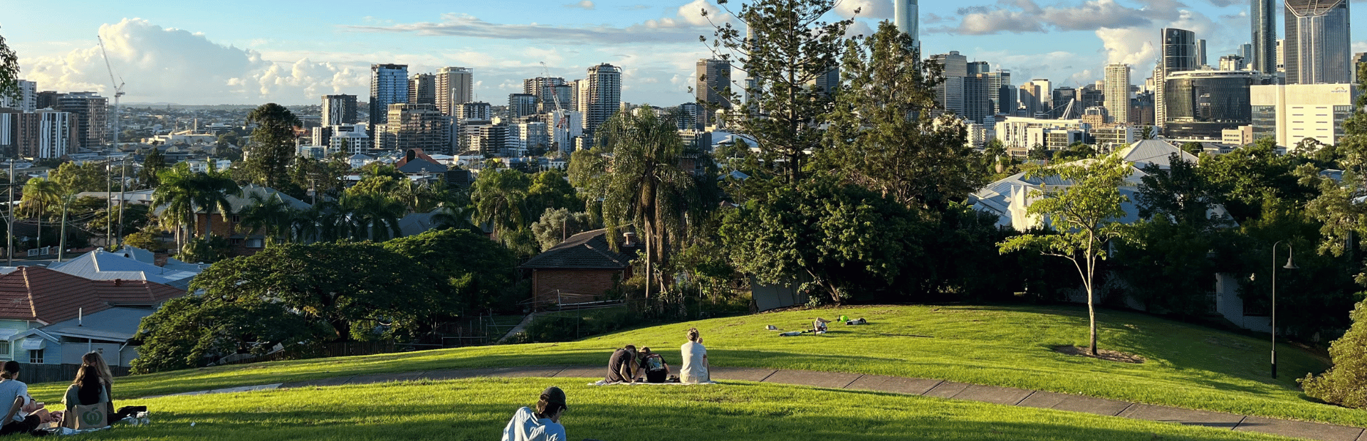 Aussicht auf Sydney aus einem Park