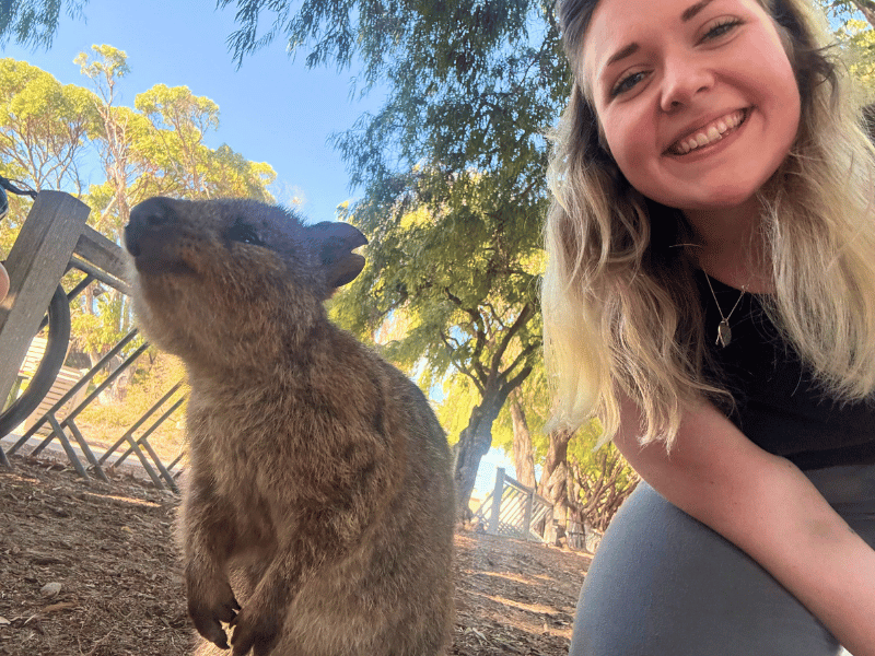Selfie mit Quokka auf Rottnest Island