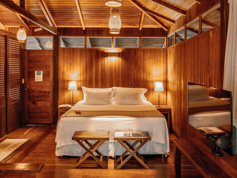 Komfortable Zimmer in der Amazonas Lodge in Brasilien