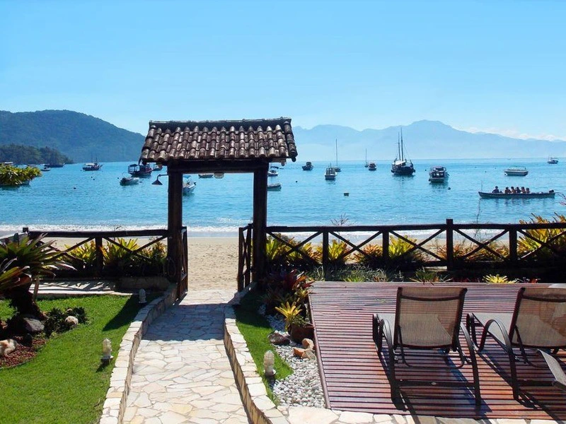 Ausblick in der Pousada auf Ilha Grande in Brasilien