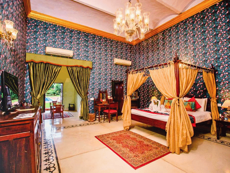 Zimmer im Heritage Hotel in Agra, Indien