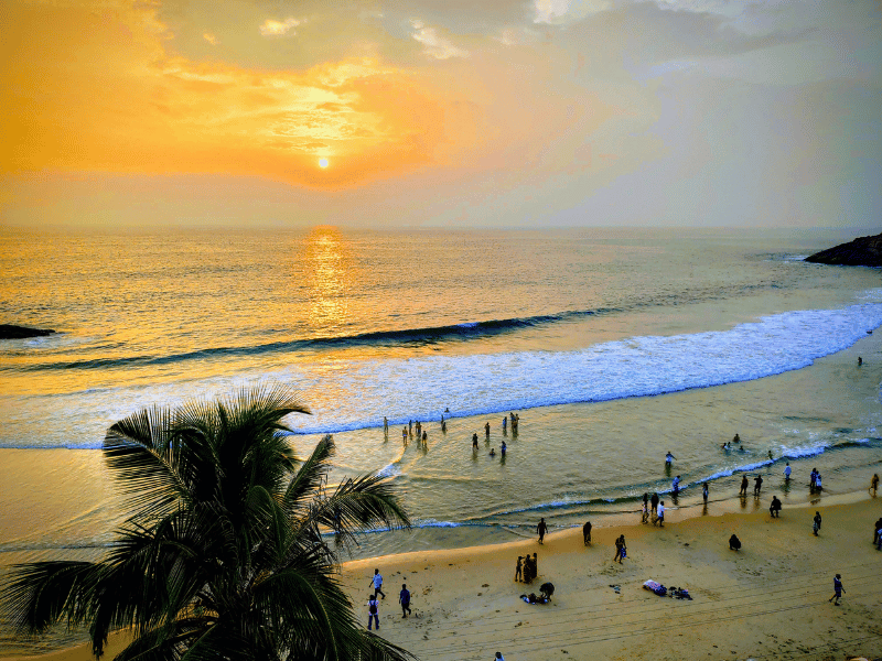 Kerala Sonnenuntergang am Küstenstrand