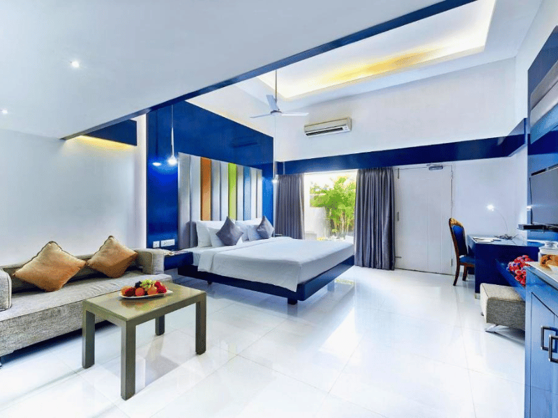 Zimmer im komfortablen Hotel in Mamallapuram, Indien