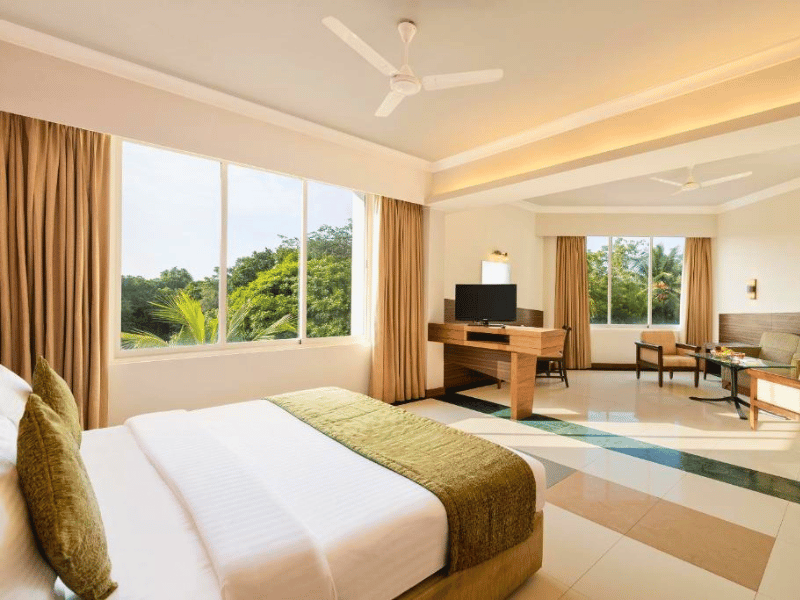 Zimmer im komfortablen Hotel in Tanjore, Indien